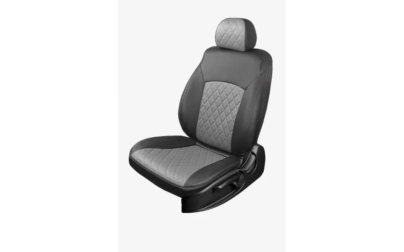 Skoda Octavia III A7 13> чехлы салона (Elegance c подлок.) MAXIMAL Эко черный/серый шов серый