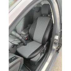 Чехлы на Ford Focus III Sport/Titanium Sd/Hb/Wag с 2011-19г. Черный + Темно-серый Ромб Чехлы на Ford Focus III Sport/Titanium Sd/Hb/Wag с 11г.