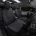 Чехлы на Mitsubishi Pajero Sport III с 15г. Черный + Синяя строчка Ромб Автопилот