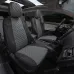 Чехлы на Mitsubishi Lancer 10 Sd с 07-11г. (комплектация intense) с увеличенной поддержкой Черный + Серый Ромб Автопилот
