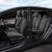 Чехлы на Mitsubishi Lancer 10 Sd с 07-11г. (комплектация intense) с увеличенной поддержкой Черный + Серый Ромб Автопилот
