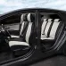 Чехлы на Mitsubishi Lancer 10 Sd с 07-11г. (комплектация invite) Белый + Черный Ромб Автопилот