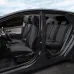 Чехлы на Газель 3 места Черный + Темно-серый Алькантара ромб Автопилот