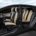 Чехлы на Mitsubishi Lancer 10 Sd с 07-11г. (комплектация invite) Черный + Бежевый Алькантара ромб Автопилот