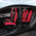 Чехлы на Газель NEXT (3 места) удлиненная спинка c 16г. Черный + Красный Алькантара ромб Автопилот