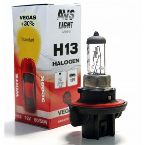 H13 - Галогенная лампа AVS Vegas H13.12V.60/55W.1шт.
