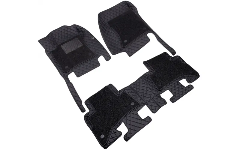 Audi A4 04-09 ковры салона эко-кожа черный/шов черный 5D LUX Coolpart  A