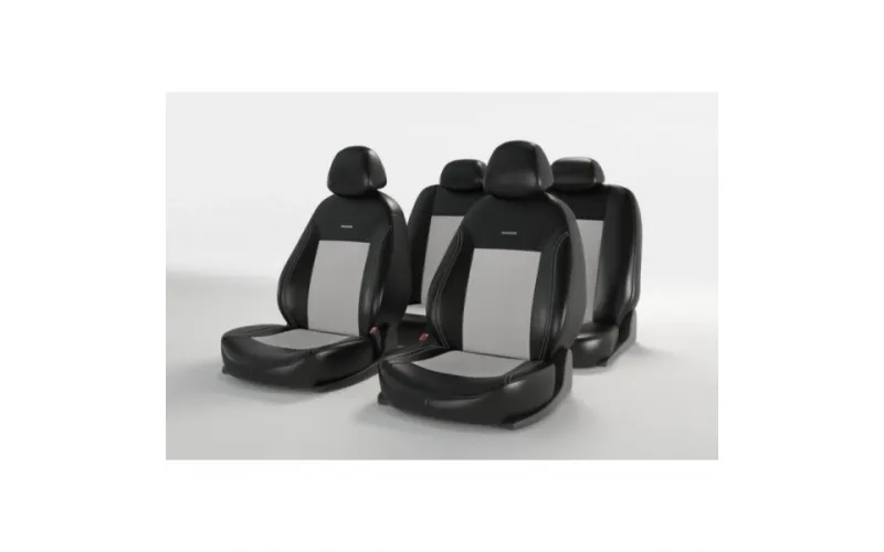 Чехлы на LADA Largus (2 места) c 12-21г. Черный + Красный Экокожа Автопилот