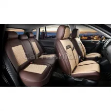 Чехлы на KIA Rio II Hb с 05-11г. Черный + Серый Ромб Чехлы на KIA Rio II Hb с 05-11г. Черный + Серый Ромб