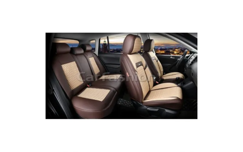 Чехлы на KIA Rio II Hb с 05-11г. Черный + Серый Ромб